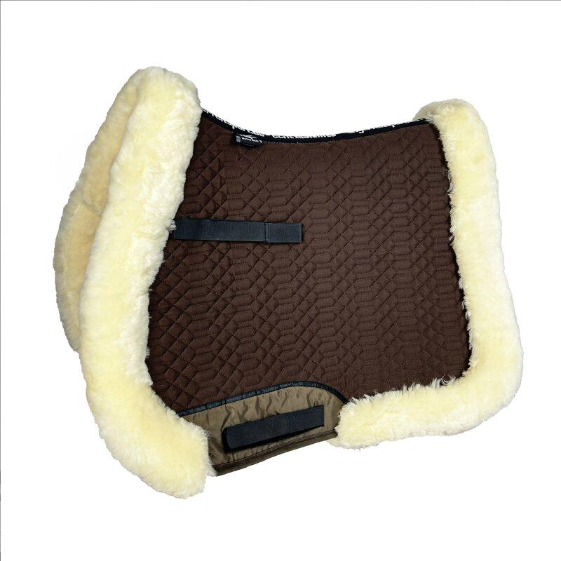 Dark Slate Gray Engel Reitsport Lammfell Schabracke Komplett mit Fellrand Mocha