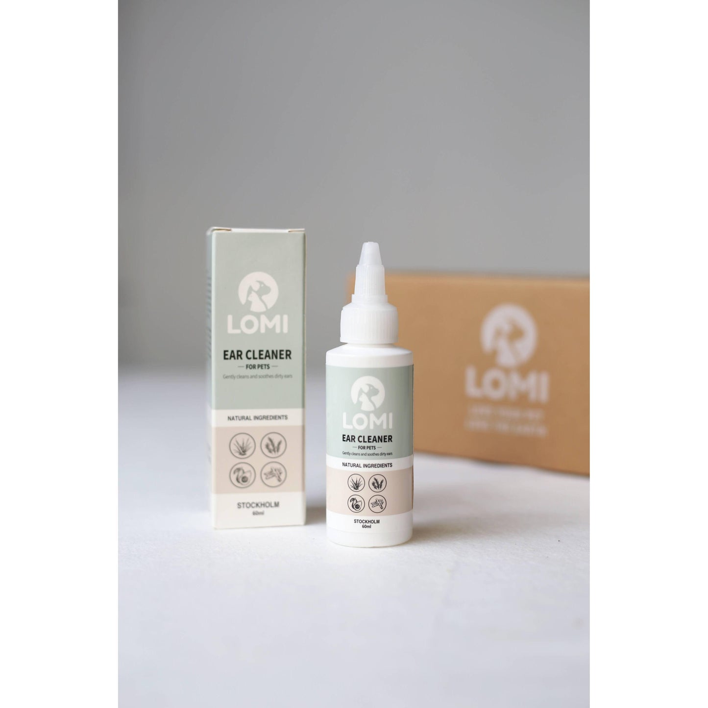 Dark Gray Lomi Pets Natural Ohrenreiniger