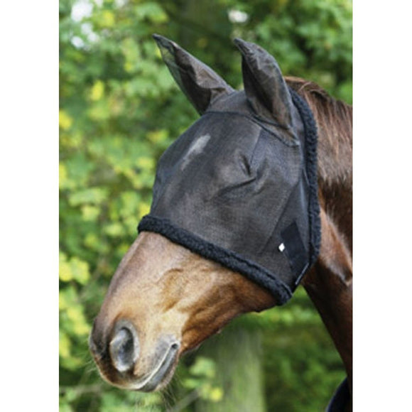 Fliegenmaske schwarz mit Ohrenschutz