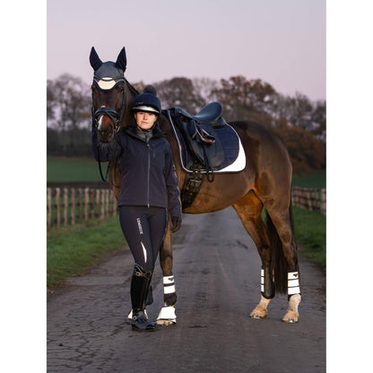 LeMieux Suede Dressurschabracke Square Reflective Navy S/M