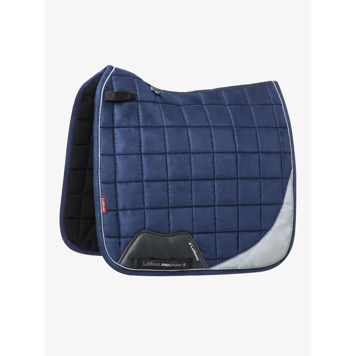 LeMieux Suede Dressurschabracke Square Reflective Navy S/M