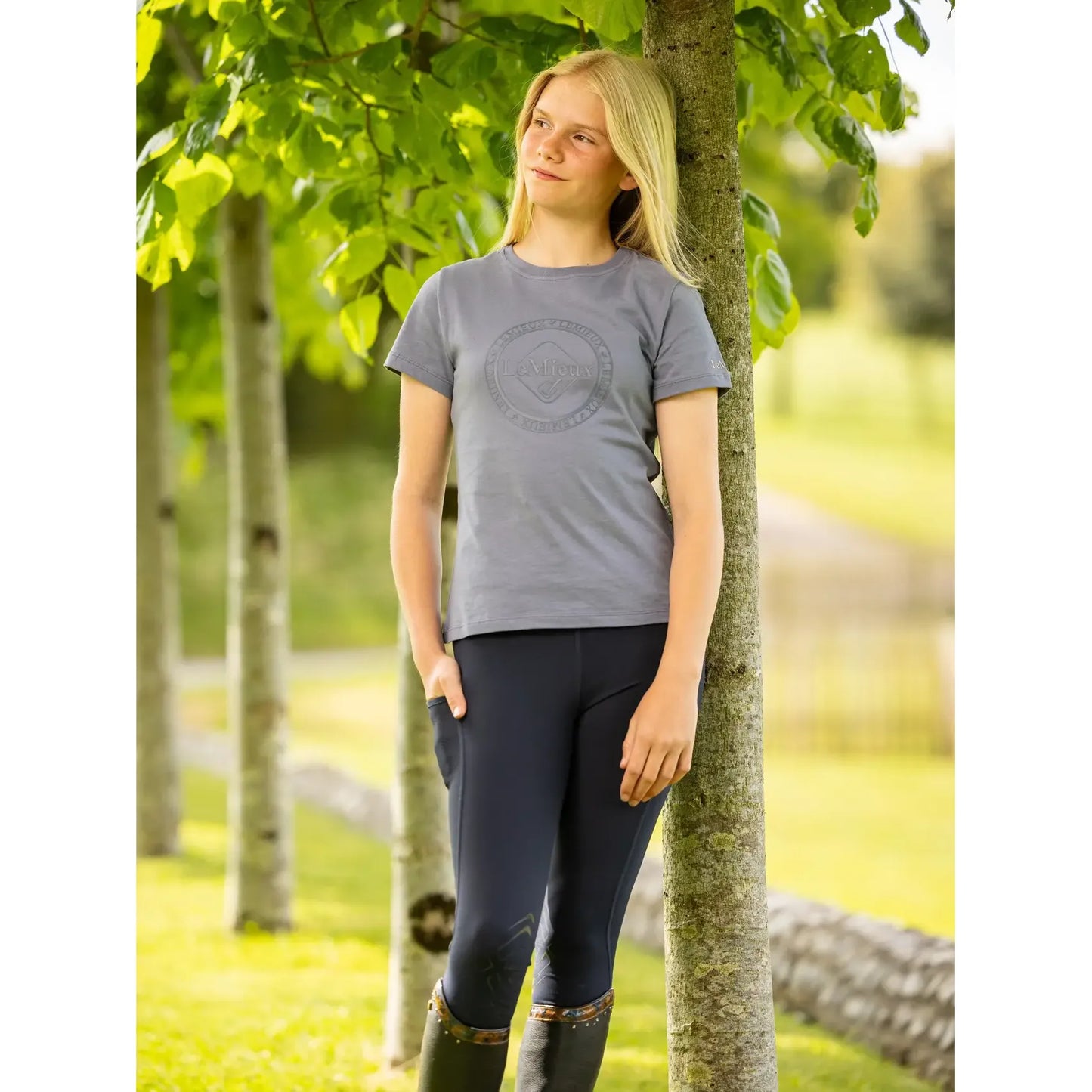 LeMieux Young Rider Arianna T-Shirt Jay Blue - Kaster Cheval
