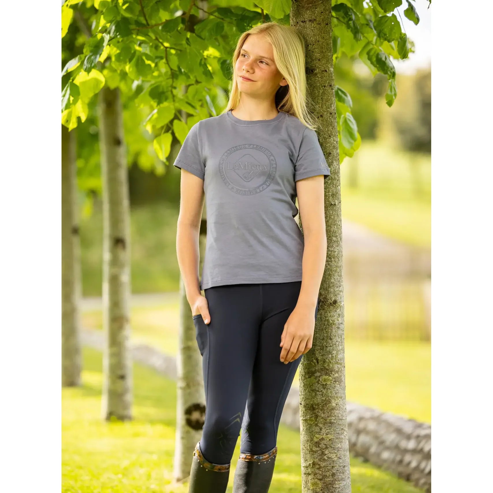 LeMieux Young Rider Arianna T-Shirt Jay Blue - Kaster Cheval