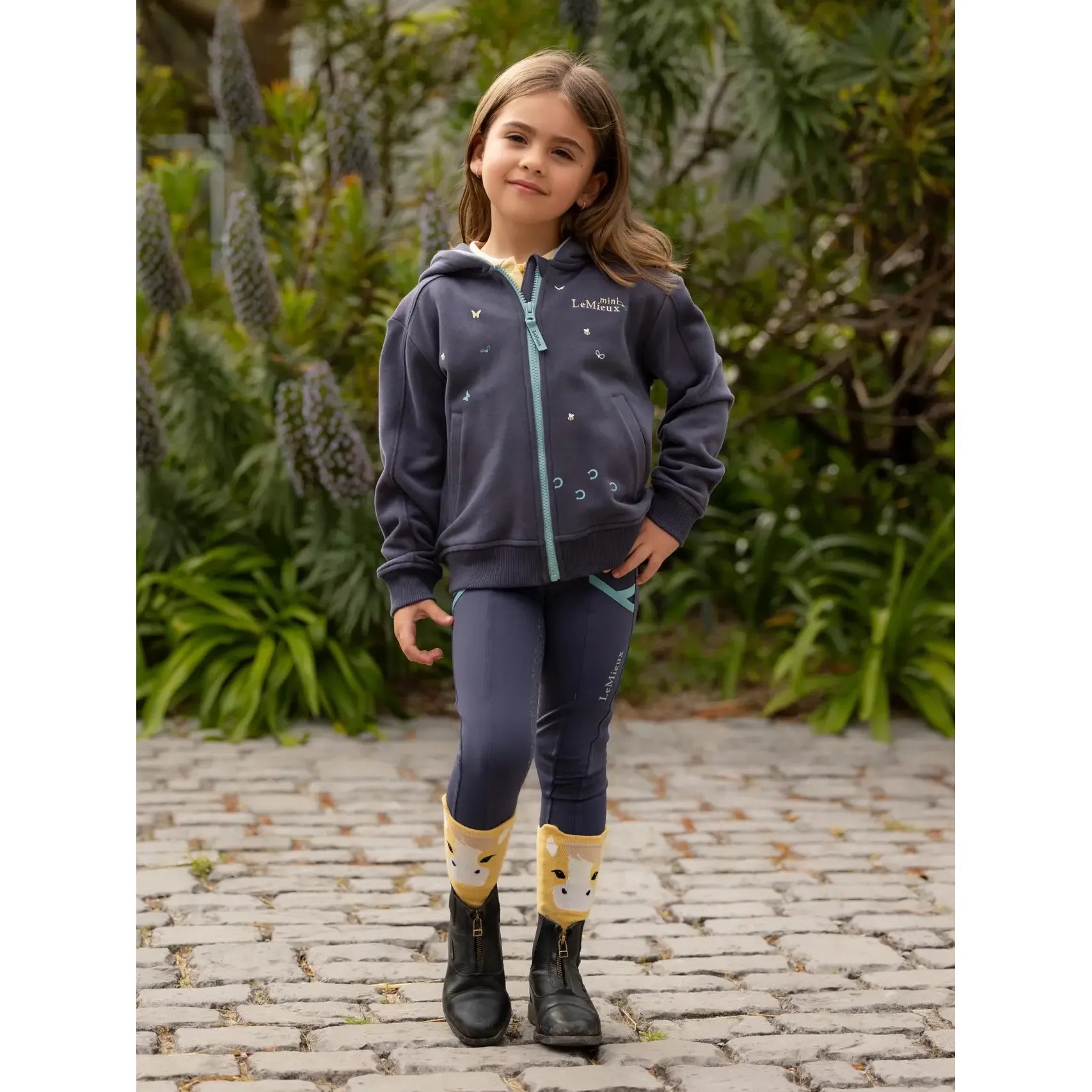 LeMieux Mini Charlie Zip Hoodie Dusk Blue - Kaster Cheval