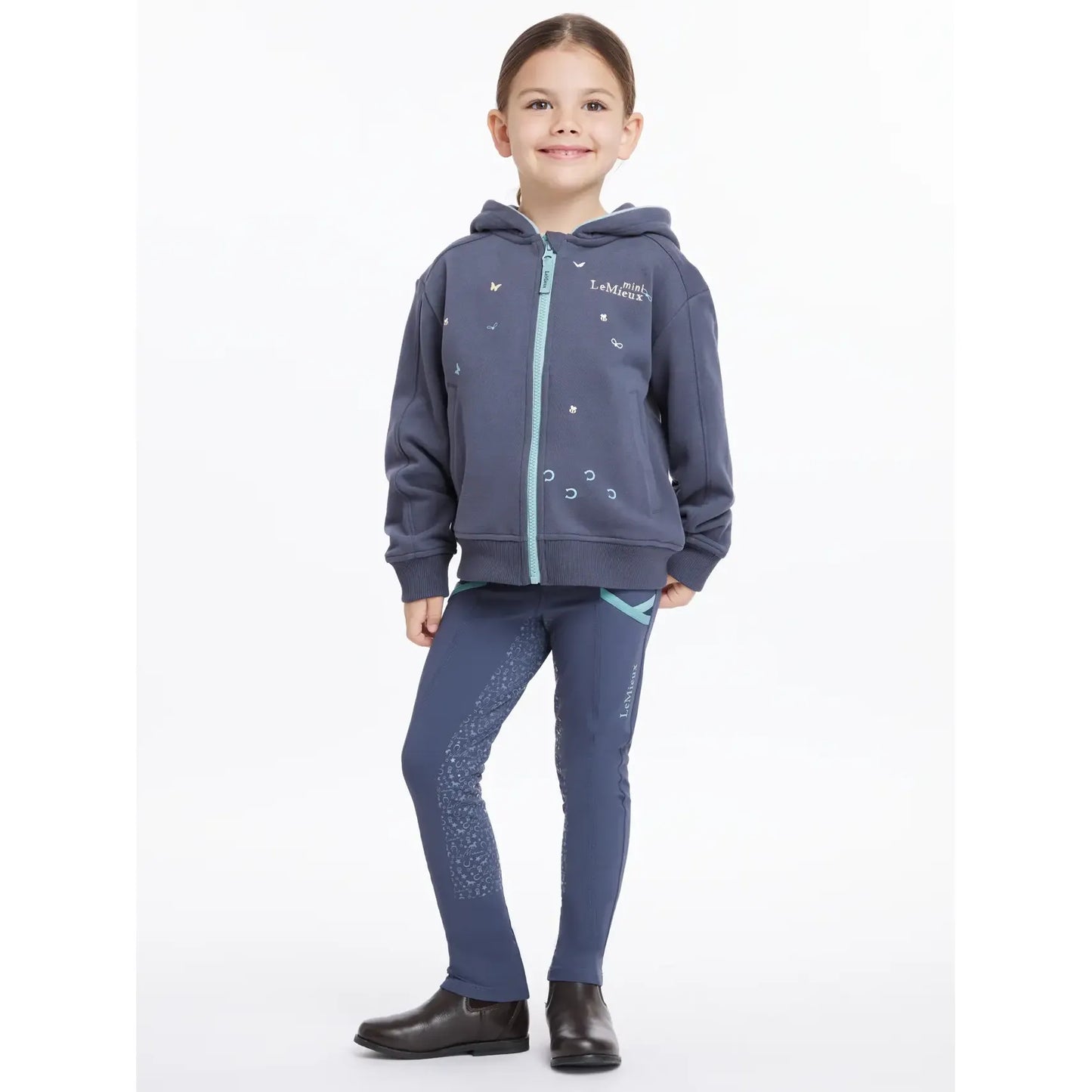 LeMieux Mini Charlie Zip Hoodie Dusk Blue - Kaster Cheval