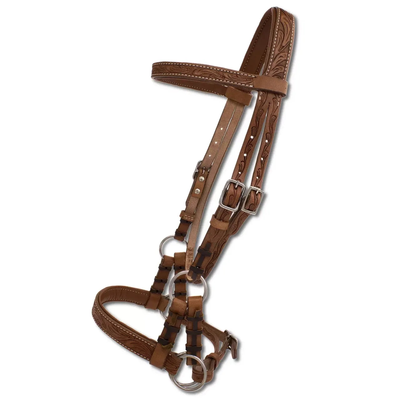 Sidepull super soft, anatomisch, braun, punziert, für gebissloses reiten