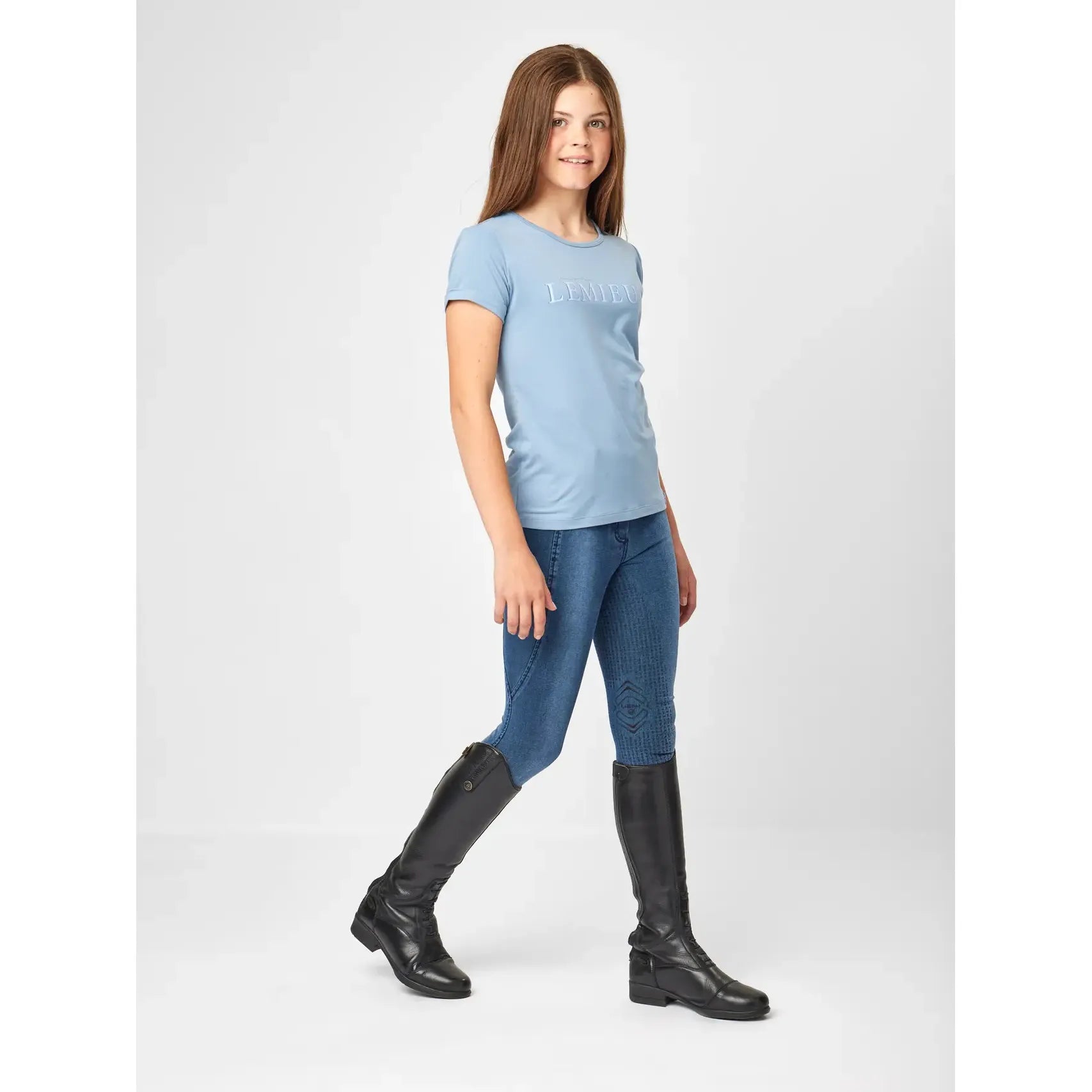 LeMieux Young Rider Sarah T-Shirt Denim - Kaster Cheval