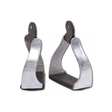 Gedrehte twisted Westernsteigbügel Aluminium mit dunkelbraunem Leder