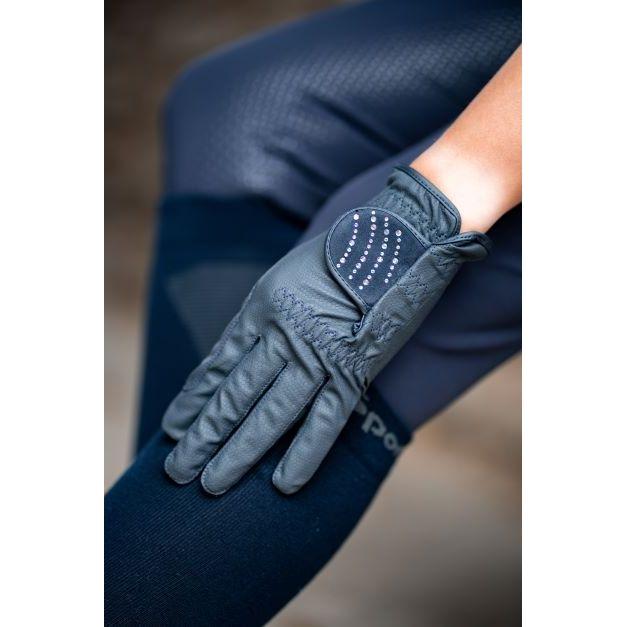 Dark Slate Gray Dubai Reithandschuhe mit Glitzersteinen