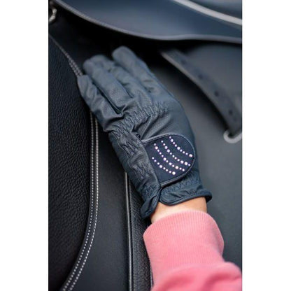 Dark Slate Gray Dubai Reithandschuhe mit Glitzersteinen